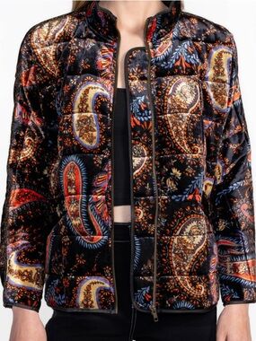 JOHNNY WAS Quilted Paisley Velvet Jacket - Black/Multi